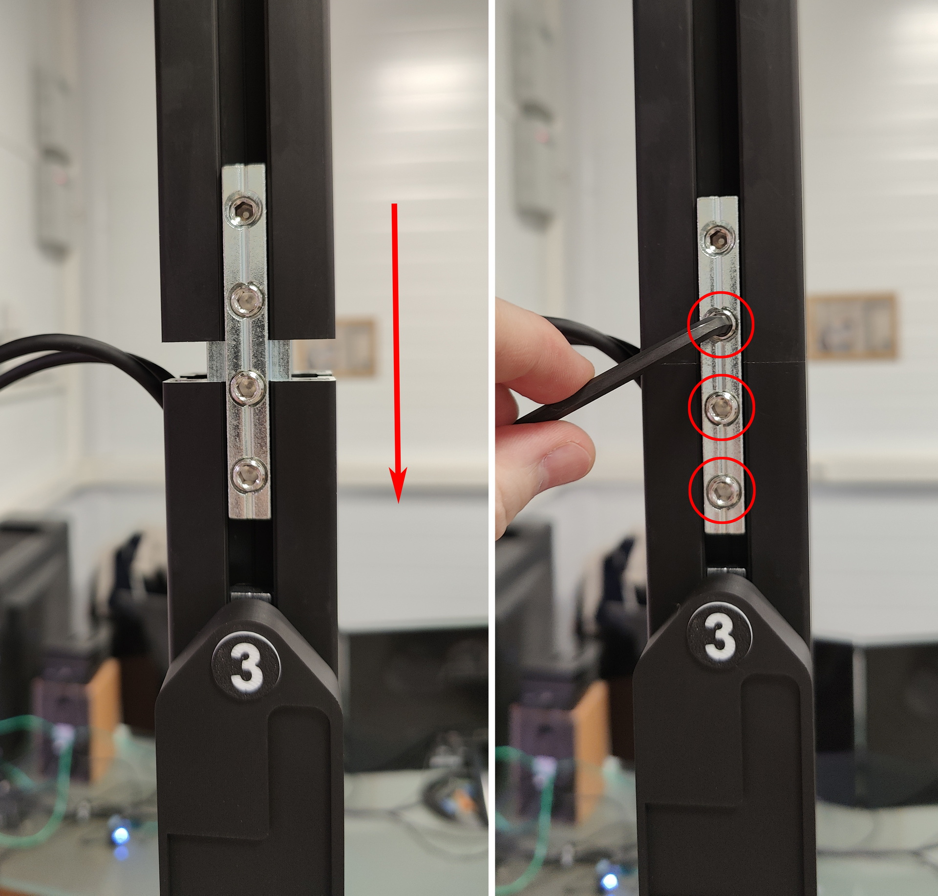 Installation of the upper stand part