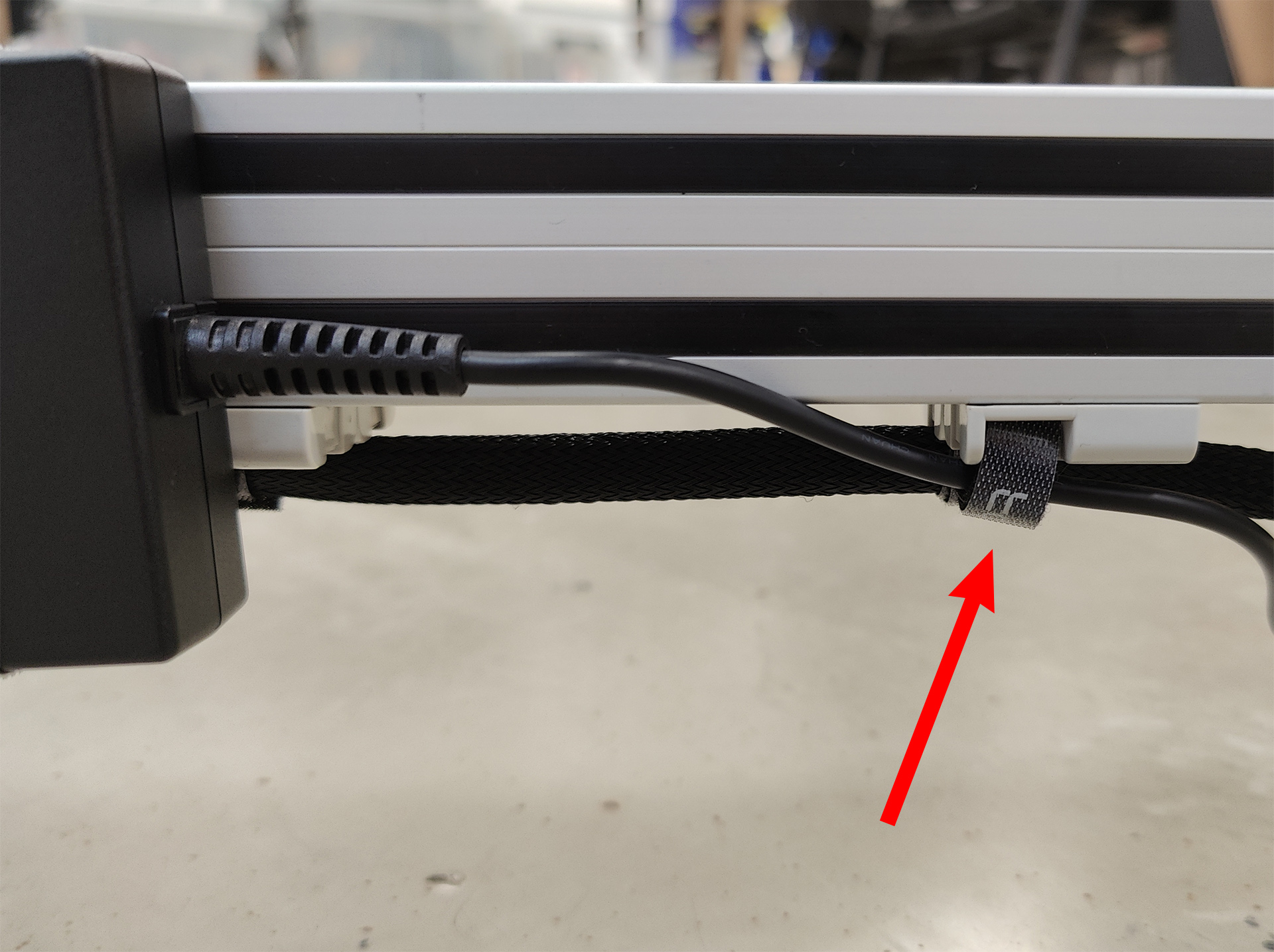 Securing the laptop power cable