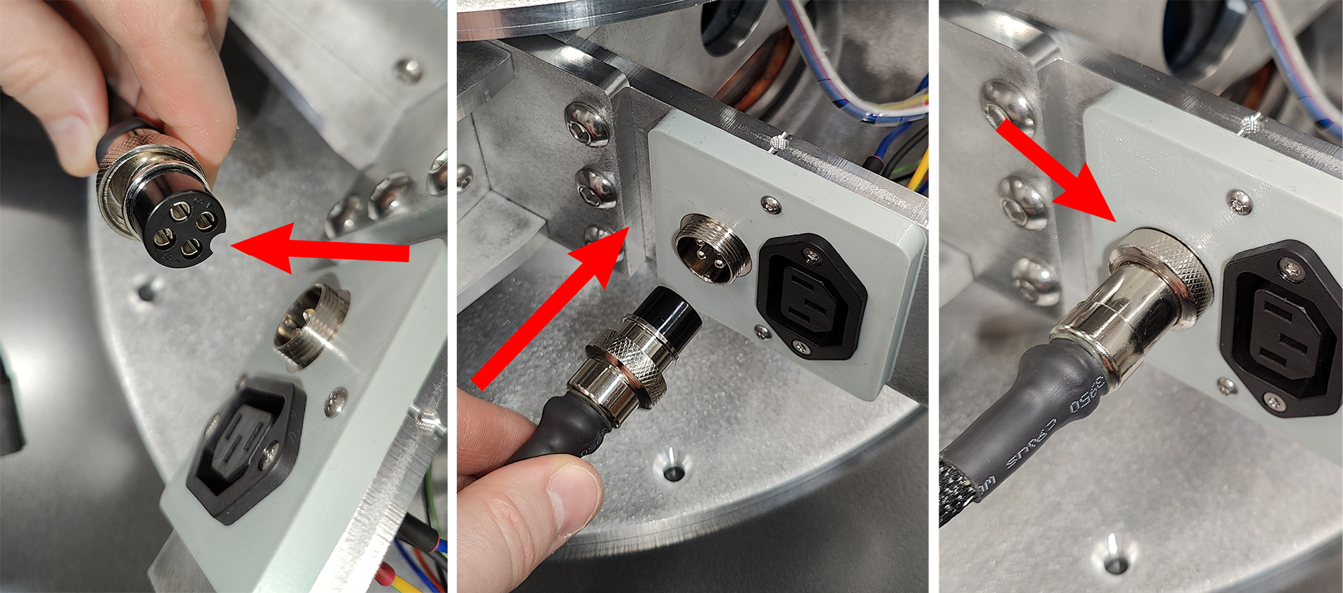 Connecting the motor cable